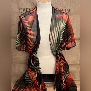 Palm Print Swimsuit Cover Up